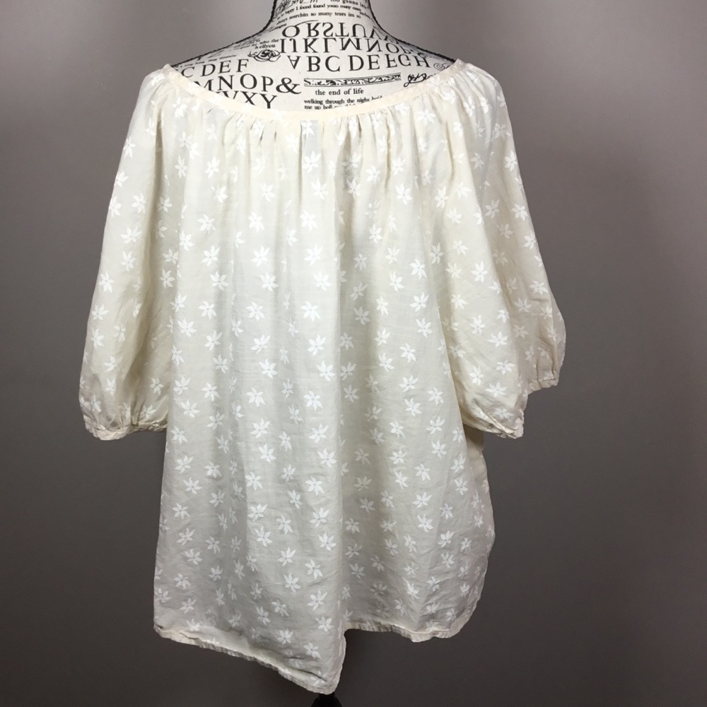 Universal Threads Cream Flower Pattern 100% Cotto… - image 5